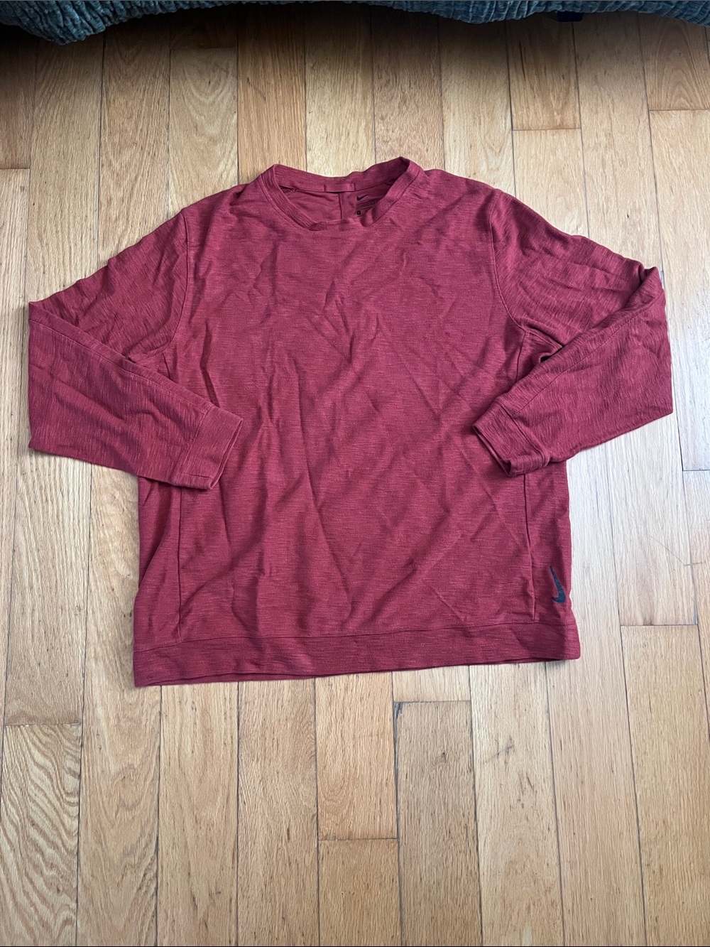 Nike Men's Long Sleeve Crewneck Shirt - Dark Red